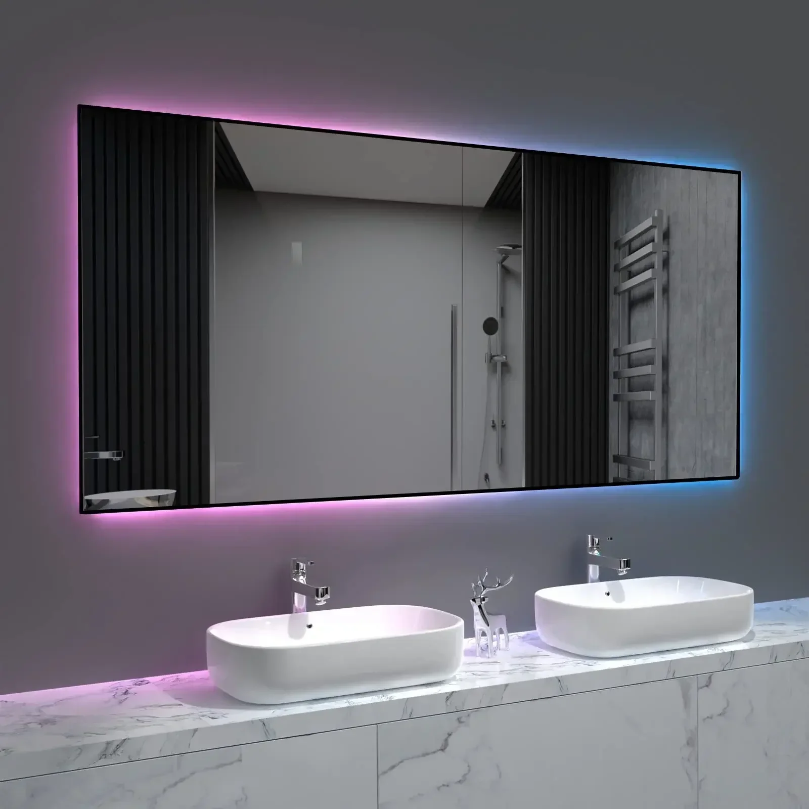 Contemporary Chinese Bathroom Mirrors    Fog Led Smart wall decorative Mirror Bathroom Frameless Mirrors Manufacturers