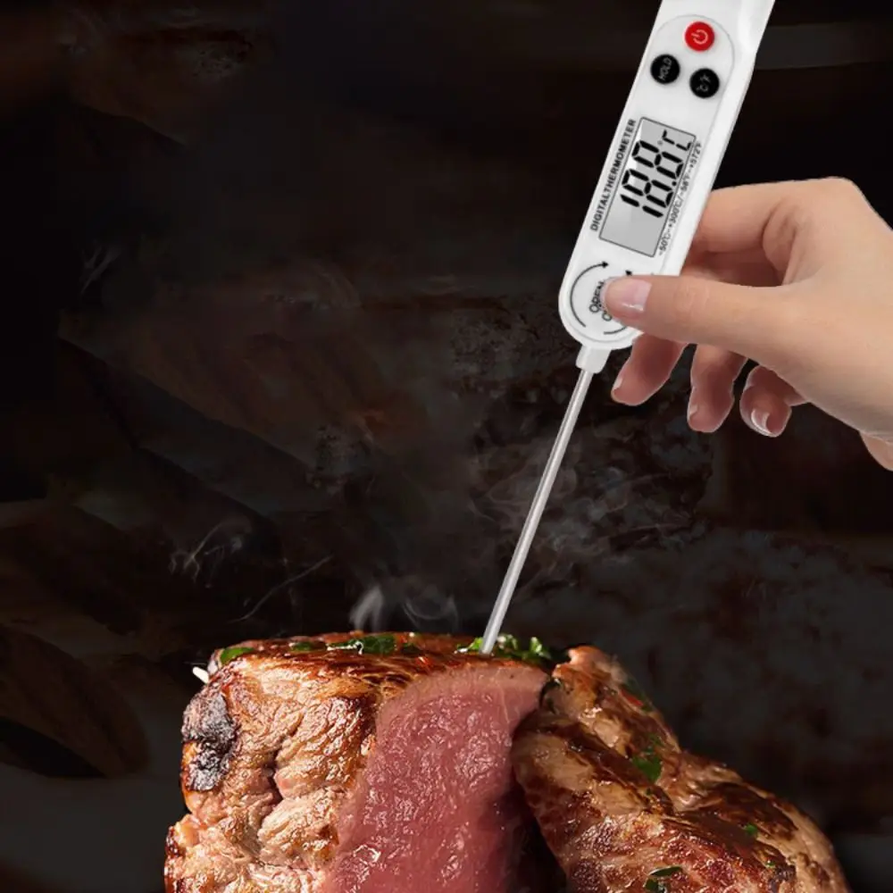 Instant Read Digital Meat Thermometer Waterproof High Precision Food Temperaure Sensor Switchable Units Cooking Thermometer Oven