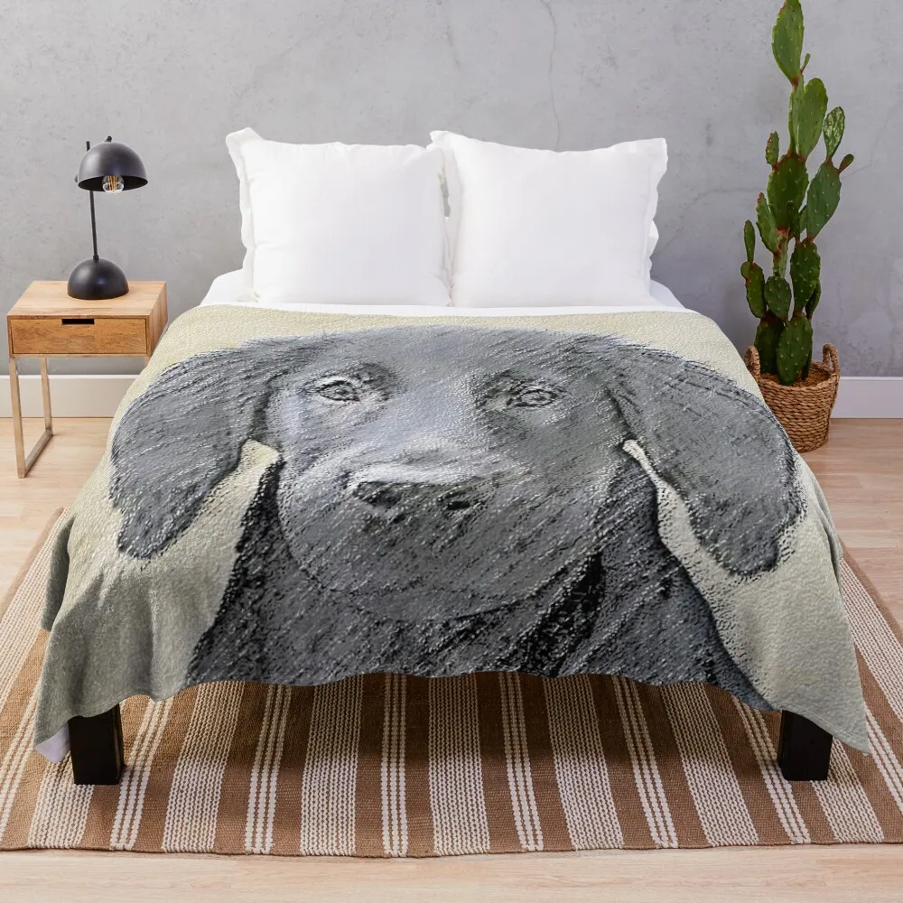 Flat-Coated Retriever Throw Blanket Stuffed Blankets Weighted Blanket