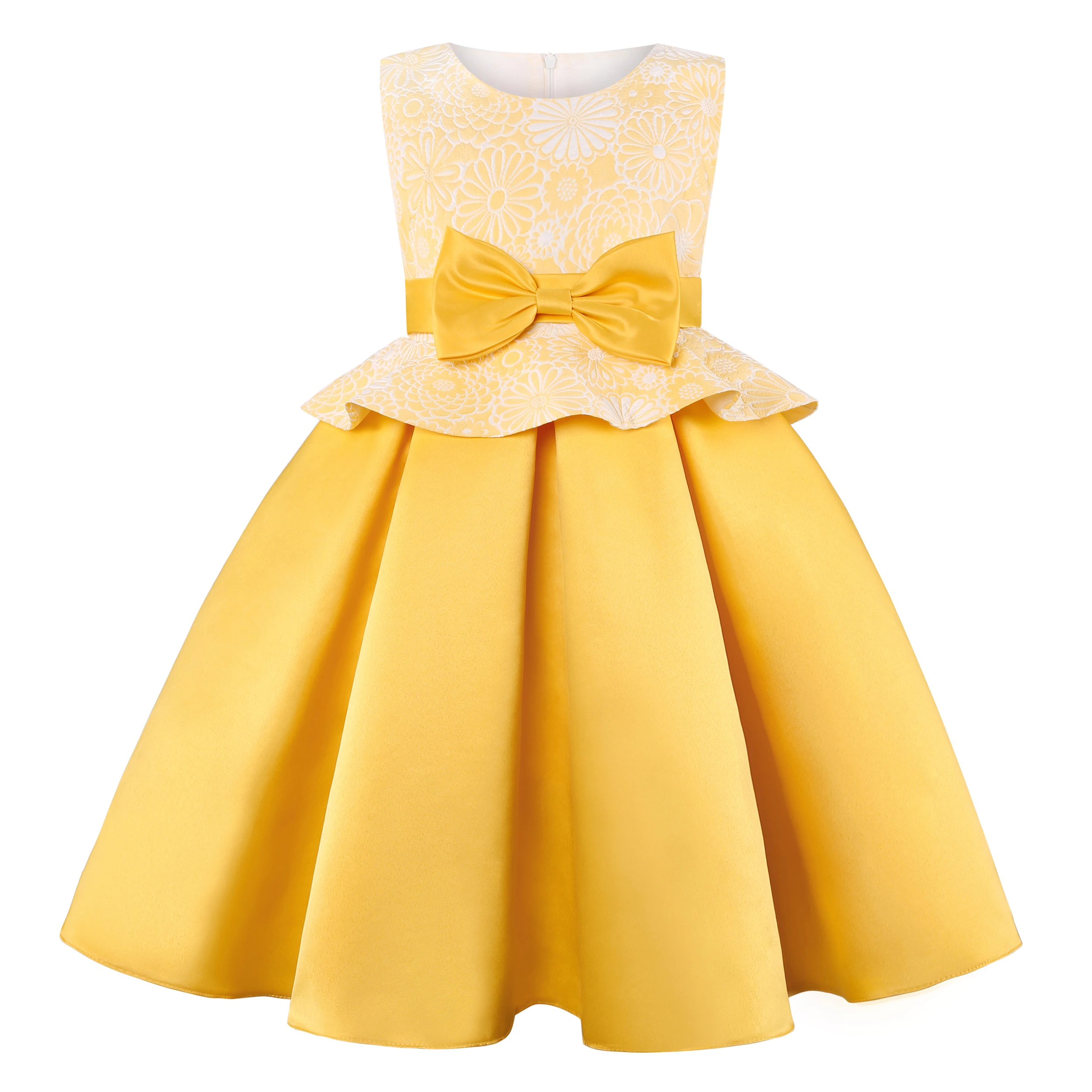 Summer Children's Dress Bow Princess Cute Dress Flower Child Wedding Host Show Evening Dress
