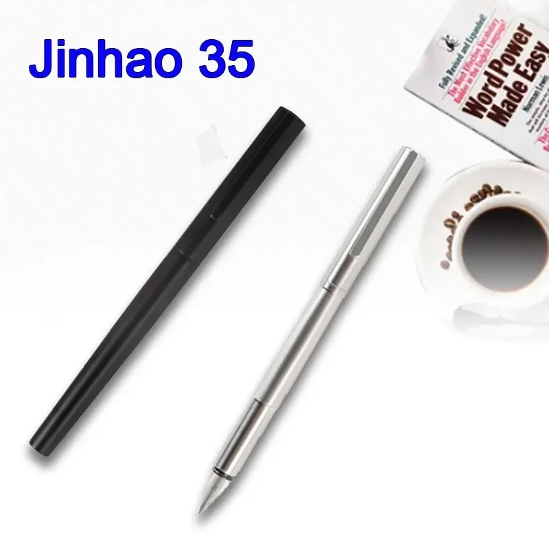 Jinhao 35 pluma estilográfica de Metal, plumín extrafino de 0,38mm con convertidor, suministros de escritura de oficina, papelería escolar, bolígrafos de regalo para estudiantes