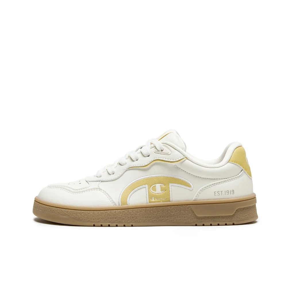 Champion Low top Skateboard Shoes Women's Milk White/Resin Yellow U6CFCTW66H2