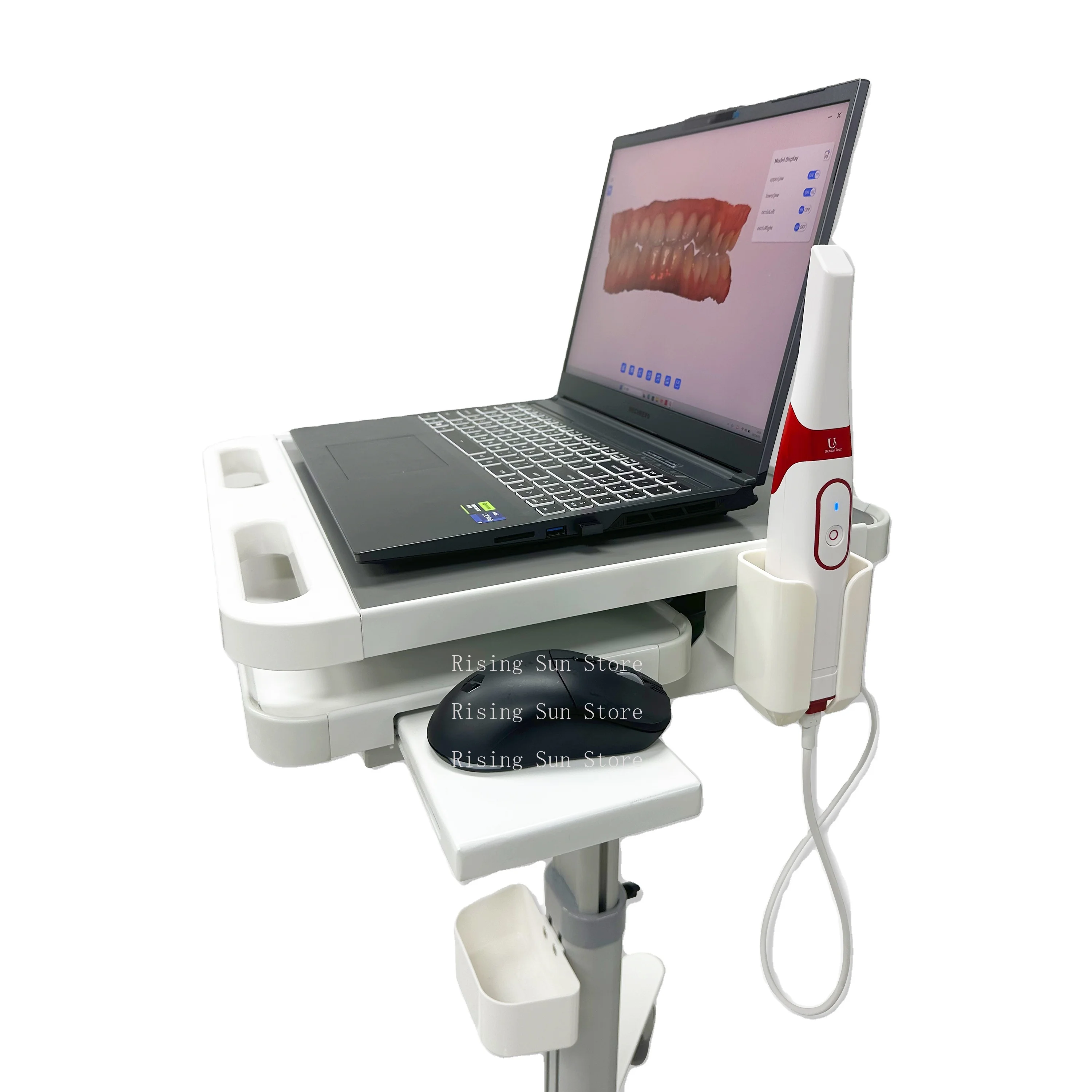 High-speed AI real mouth scanning  3D intraoral scanner with mobile cart