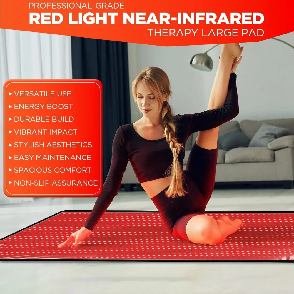 Red Light Therapy Infrared Pad: Pain Relief 1280 LEDs Large Mat for Full Body 660nm Red Light&850nm Infrared Therapy Heating