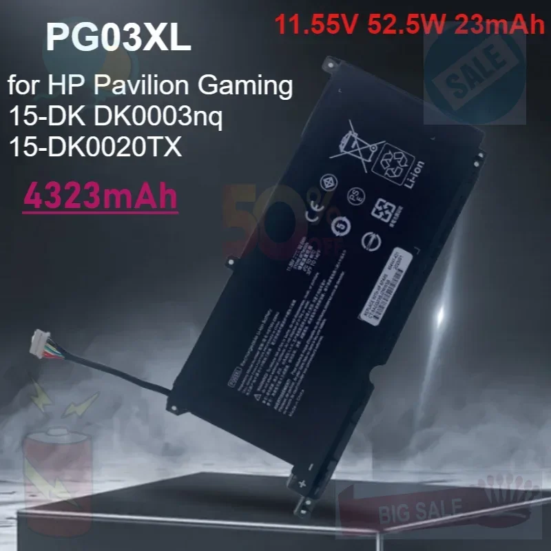 

PG03XL Laptop Battery for HP Pavilion Gaming 15-DK DK0003nq 15-DK0020TX 15-EC 15-EC0000 OMEN 5X FPC52 HSTNN-DB9G L48430-2B1