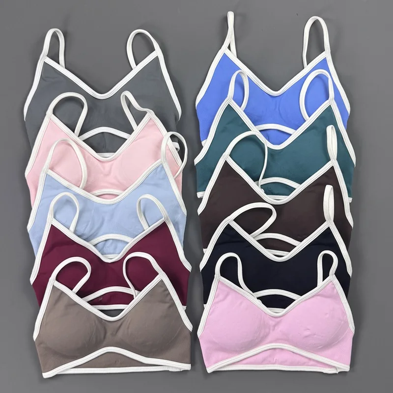 Women Sports Bra Seamless Open Back Yoga Underwear Removable Pads Bra Gym Top Shockproof Workout Clothing Fitness Sexy Tops