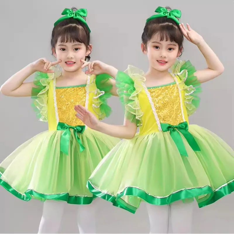 

June 1 I love to eat vegetables fluffy performance kindergarten dance performance costumes girls princess gauze skirt