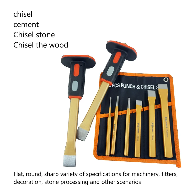 1PC Iron and stone chisel Flat Chisel Masonry Chisel Cement Fitter Chisel Alloy Steel Stainless Steel Metal 175 200 250 300mm