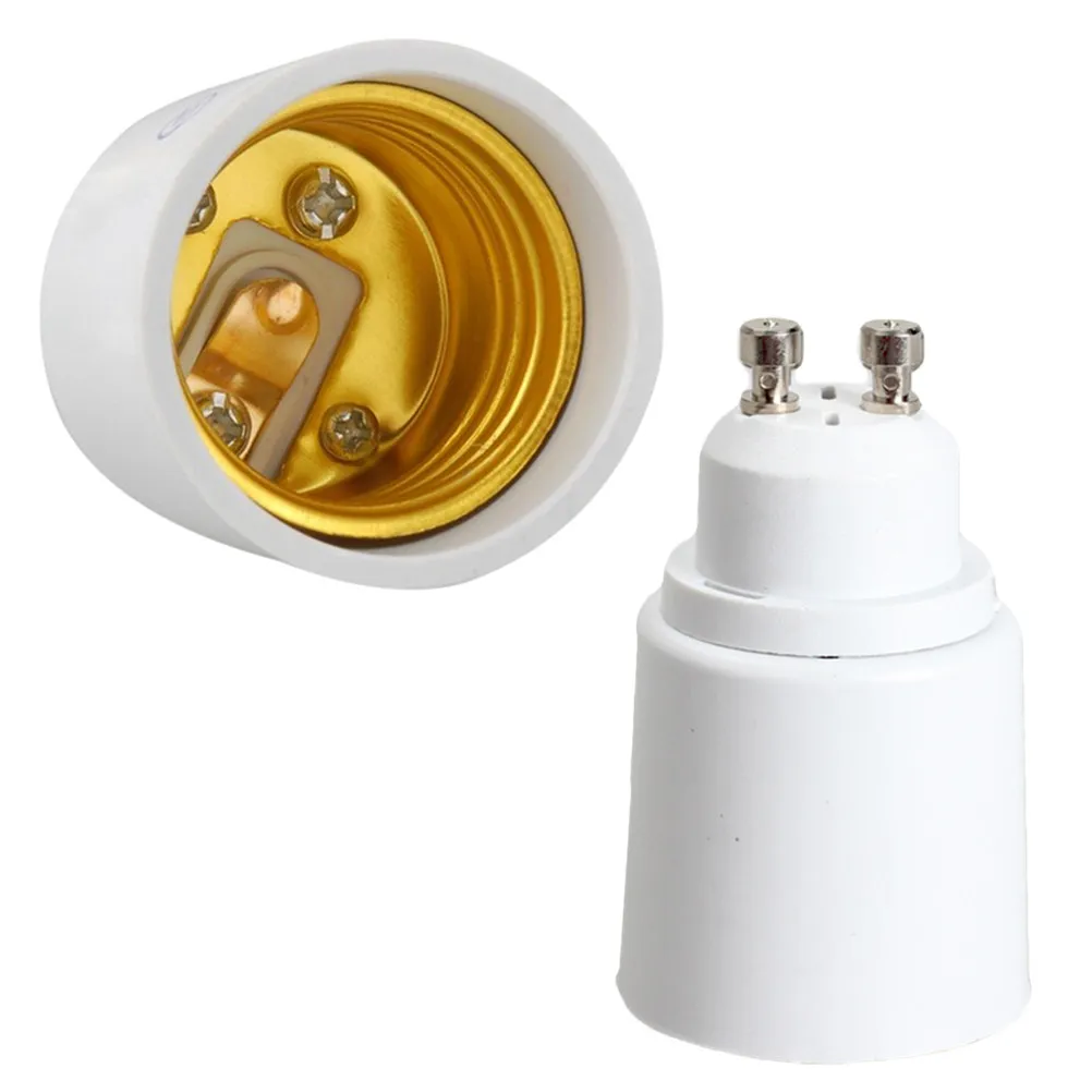 2Pcs Gu10 to E27 E26 LED Bulb Socket Adapter Converter Lamp Head Light Base Transformer Screw in No Tools Required Heat