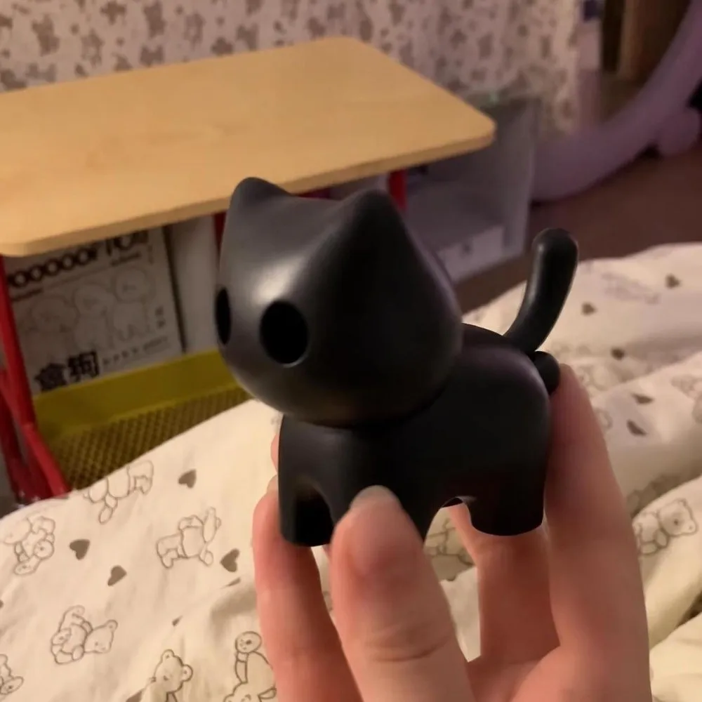 Portable Cat Night Light Keychain Sound Effects Novelty Mini Flashlight Key Ring Creative Cartoon Animal Car Ornament