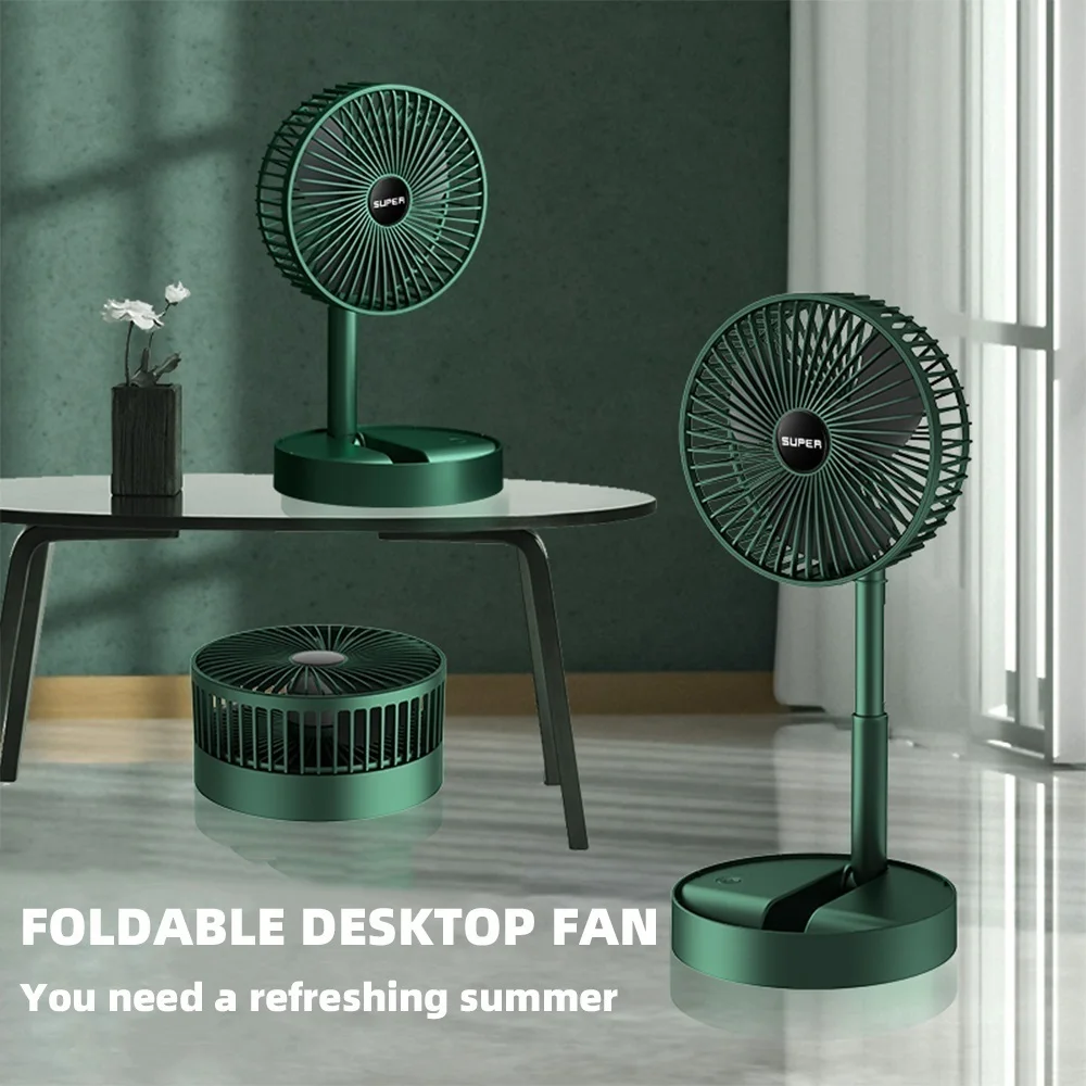 Portable Camping Fan Outdoor Electric Fan USB Rechargeable Desktop Mini Fan Foldable Telescopic Air Conditioner Home