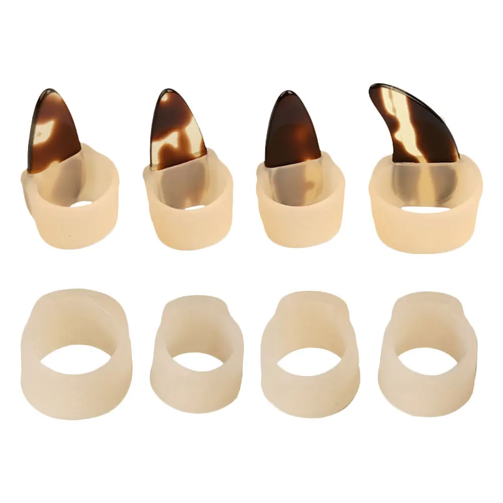 

1 Set Guzheng Nail Protection Rings Silicone Reusable Non-Stick Nail Covers For Playing Guzheng Practice Instrument Accessories