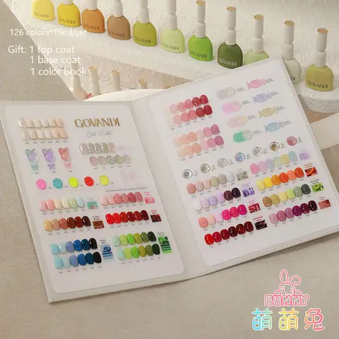 126pcs Korean Style Gel Polish Set With Color Book 15ML UV Gel Enamel Manicure Salon Soak Off Nail Polish With Different Bottles