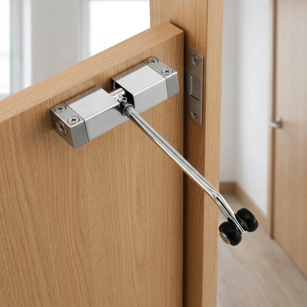 Adjustable Door Closer for Interior Residential Doors Aluminum Alloy Frame Automatic Closing 20kg 40kg Support