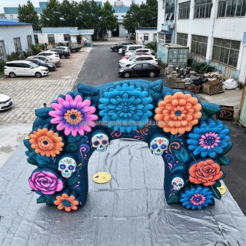 Giant Inflatable Skeleton Arch, Entrance & Photo Booth Prop for Halloween Party, Haunted Courtyard & Theme Event Decor