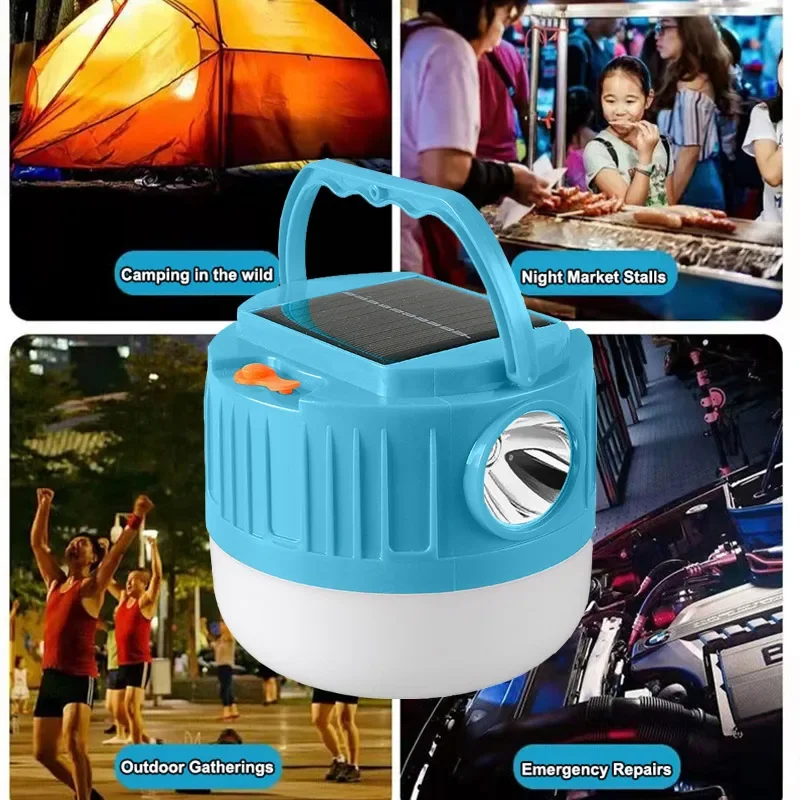Outdoor Adventure Camping Light Led Emergency Camping Light, Solar Charging 2-In-1 Flashlight