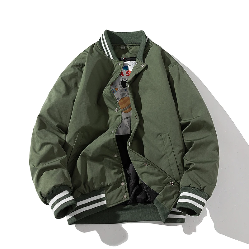 

Хлопковая бейсбольная куртка Thiened для мужчин, свободная пилотная одежда для пар, одинаковая осенне-зимняя верхняя одежда, молодежное модное повседневное пальто