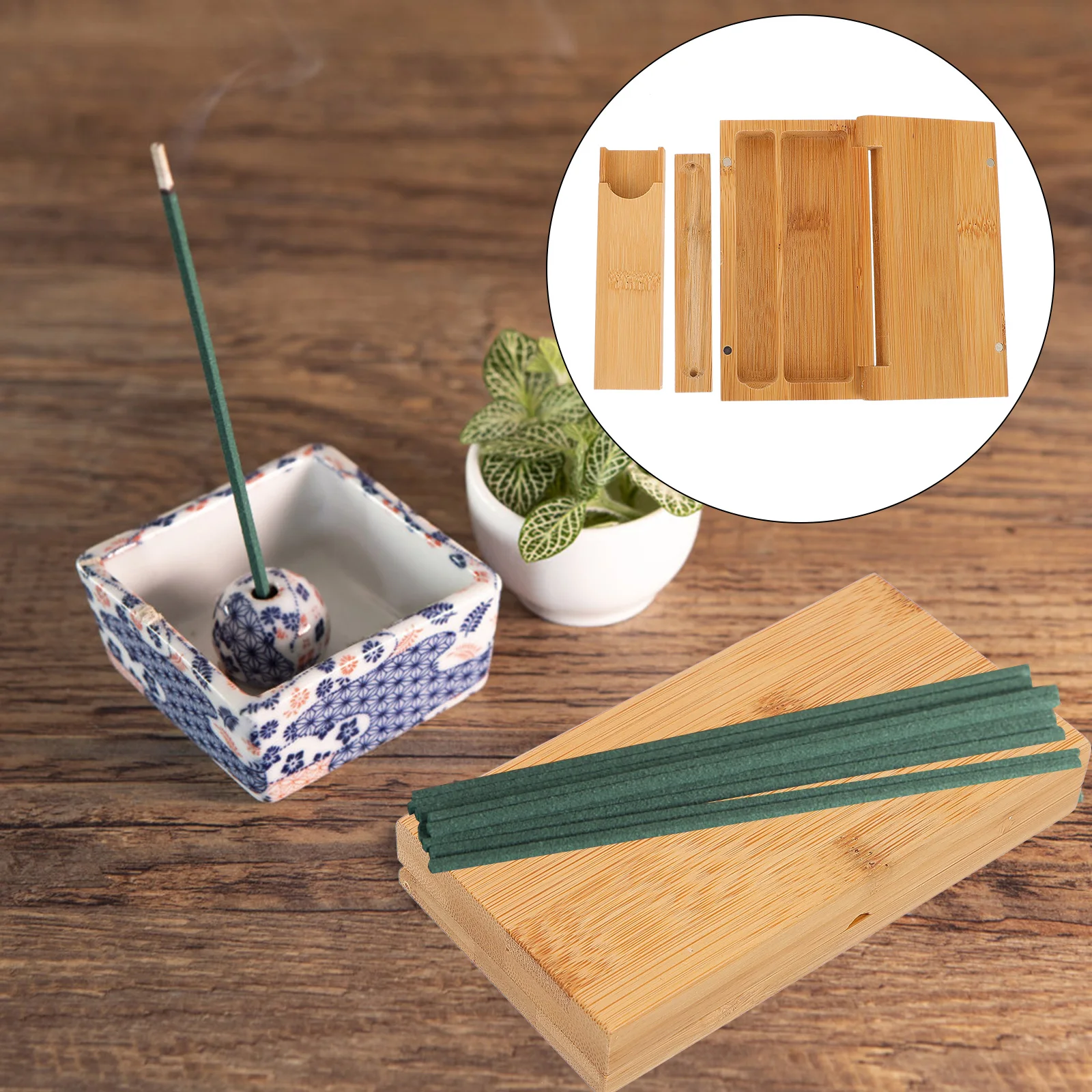 

Fall Incense Box Boxes Storage Case Carbonized Bamboo Sandalwood Creative Container