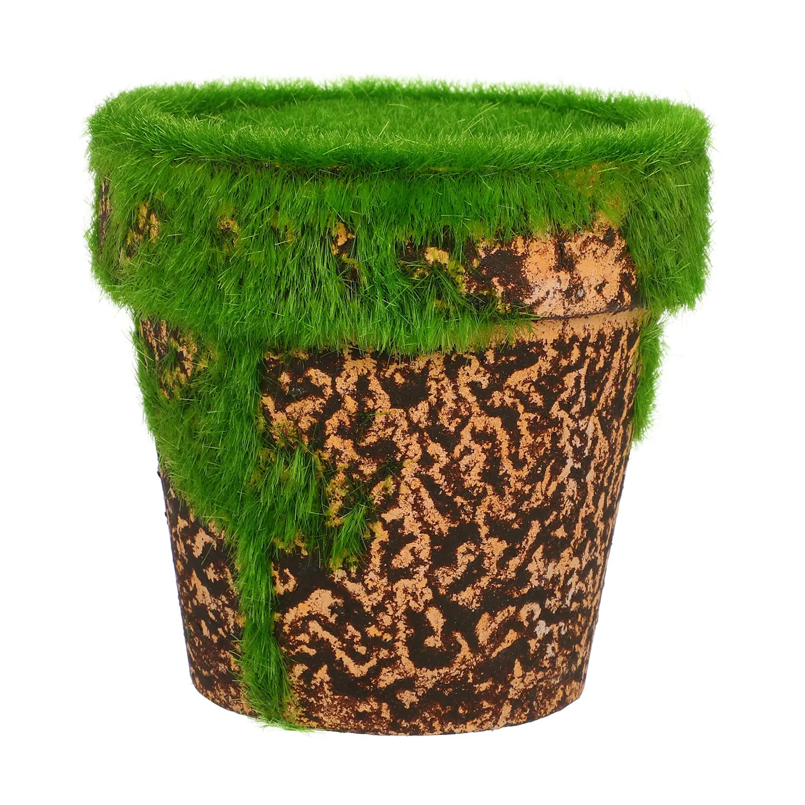 Floral Arrangement Paper Pot with Foam Liner and Realistic Faux Moss Finish for DIY Artificial Plant Displays Indoor Balcony