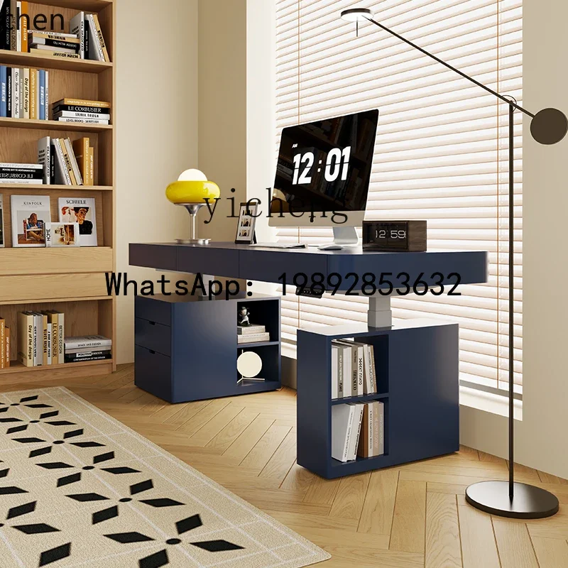 AA   Electric Lifting Table with Drawer Storage Standing Solid  Painting Double Modern Simple Computer Desk