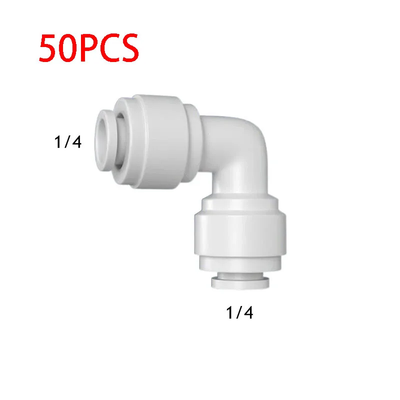 

50PCS/Lot 1/4" Elbow RO Water Fitting 6.5mm Equal POM Hose PE Pipe Quick Connector Water Filter Parts