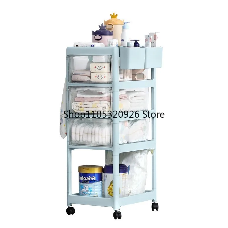 Baby Supplies Storage Rack Small Stroller Baby Storage Cabinet Newborn Clothes Bedside Mobile Bottle Storage Rack