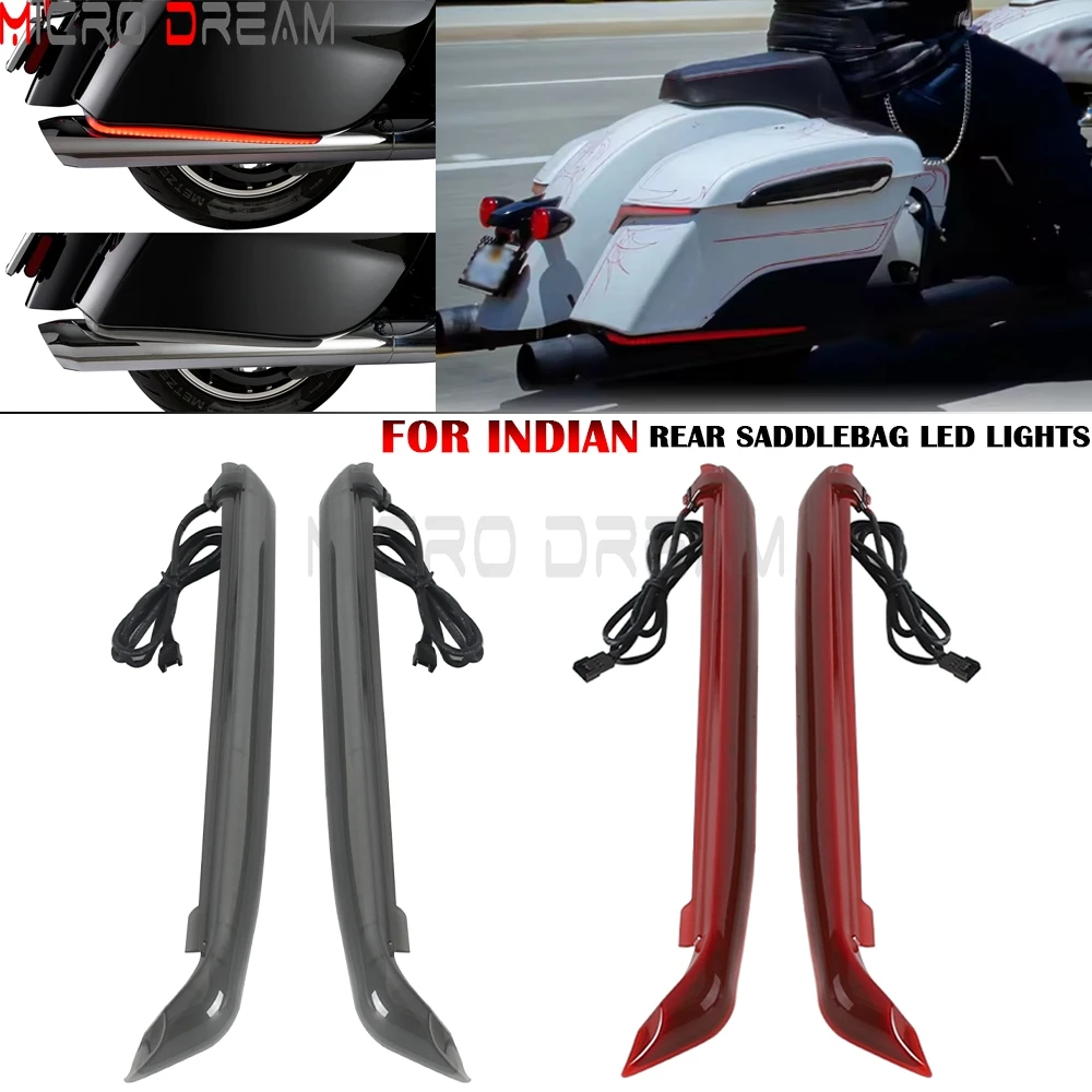 For Indian Chieftain Dark Horse Elite Roadmaster Limited Springfield 2021-2023 Motorcycle Rear Saddlebag LED Turn Signal Lights