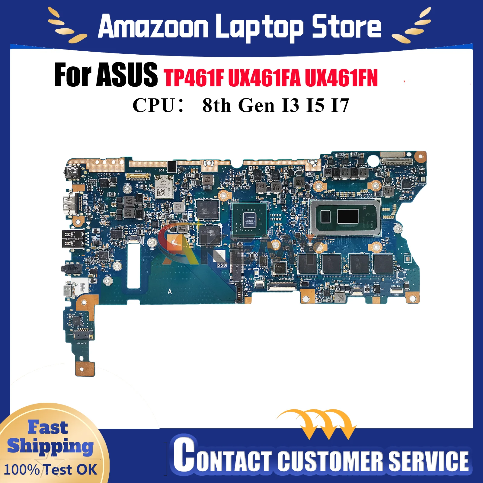 

UX461FN Laptop Motherboard For ASUS ZenBook TP461UN TP461UA UX46UN UX461 Notebook Mainboard With I3 I5 I7 CPU 100% tests OK stk
