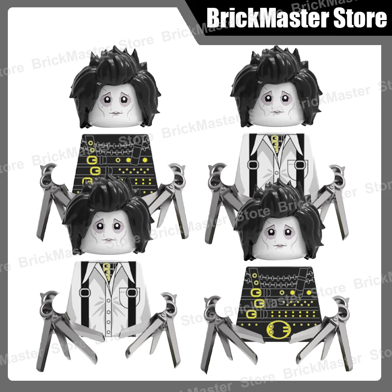 MOC Stadt Film Schloss Schere Action-figuren Zubehör Bausteine Soldat Gedruckt Waffen Haar DIY Ziegel Kinder Spielzeug Geschenke