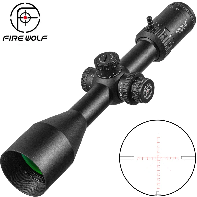 FIRE WOLF 3-15X56 FFP First Focal Plane Scope Tactical Riflescope With Illumination For Long Range Shooting Hunting Fit .338