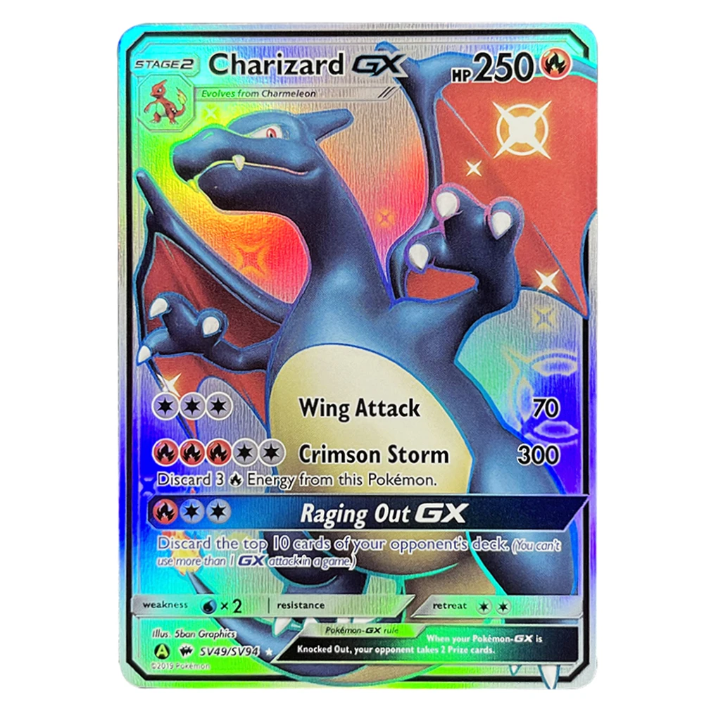 New English French Spanish Pokemon Cards Rainbow Blastoise V GX MEGA TEAM EX Game Battle Card Collection Card Toys Gifts