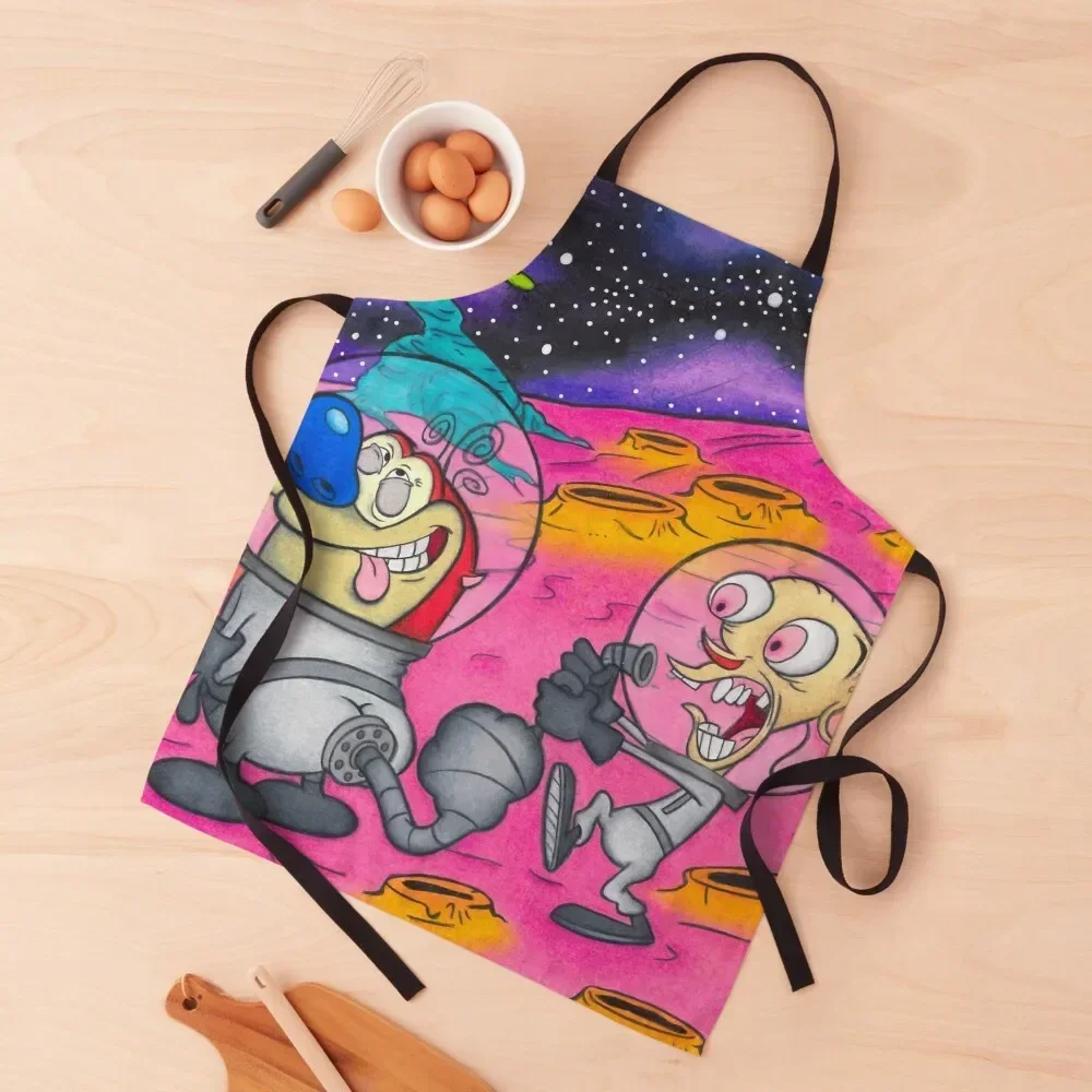 

Ren and Stimpy Trippy Space Planet Apron Useful Things For Kitchen New year's Apron