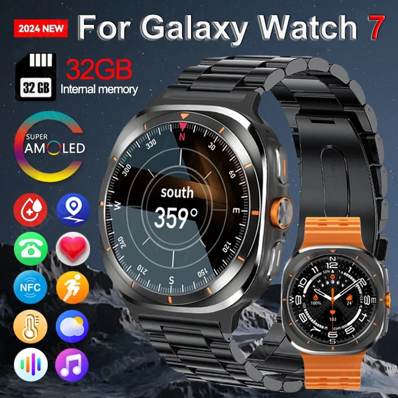 2024New Galaxy Watch 7 Ultra Smart Watch Men 32GB Memory GPS NFC 1.5