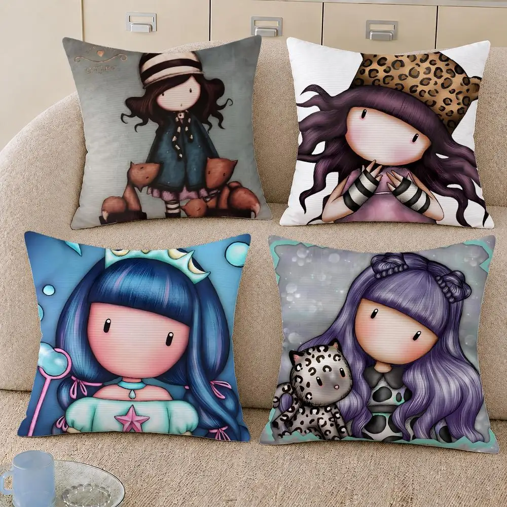 Brand Santoro Gorjuss Doll Cushion Cover Decorative Pillowcase Soft Short Plush Cozy Durable Sofa Home Decor Items Gift