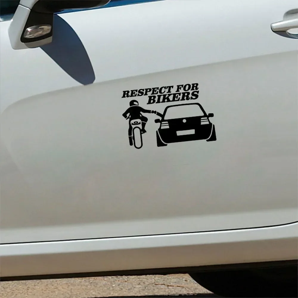 Funny Respect For Bikers Vinyl Car Motorcycle Sticker For Motorcycle Helmet Front Fairing Fuel Tank Car Window Scooter Decor