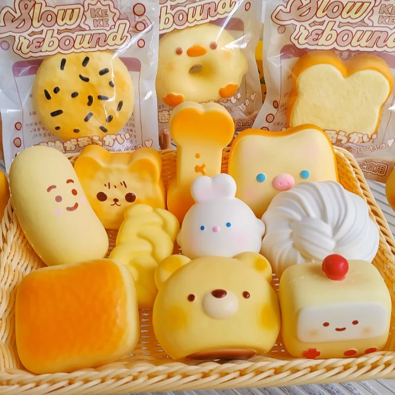 Squishy Croissant Squeeze Toy Slow Rising Sticky Stress Relief Toy for Anxiety & Relaxation Small Gifts for Christmas