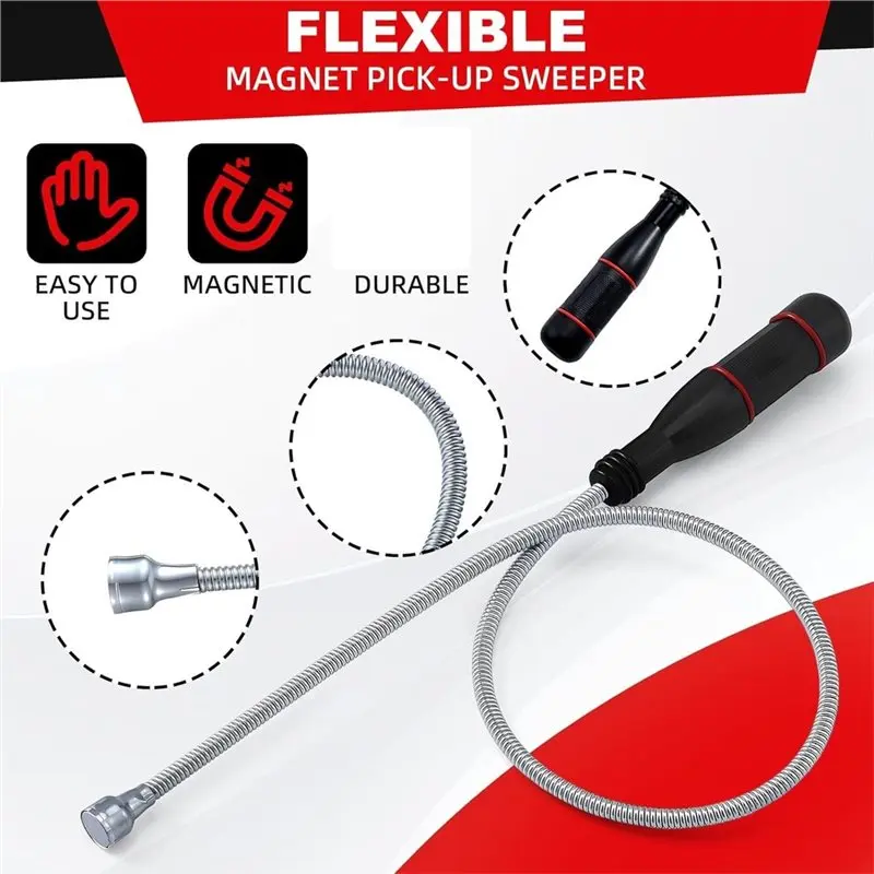 【LIMITED TIME DISCOUNT】Retractable Mirror With 5 Pcs Telescopic Magnetic Pickup Tool, Magnetic Pickup Tool Set Including Magneti
