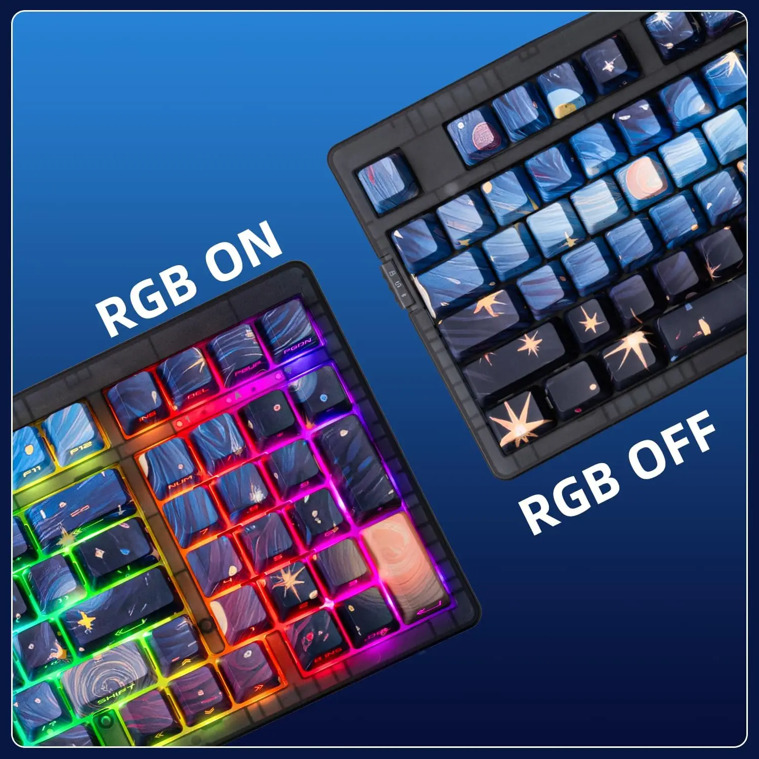 Механическая клавиатура ZORNHER ZH980, проводная/беспроводная связь с Bluetooth, настраиваемая прокладка для офисного использования, колпачок для клавиш со звездным небом RGB