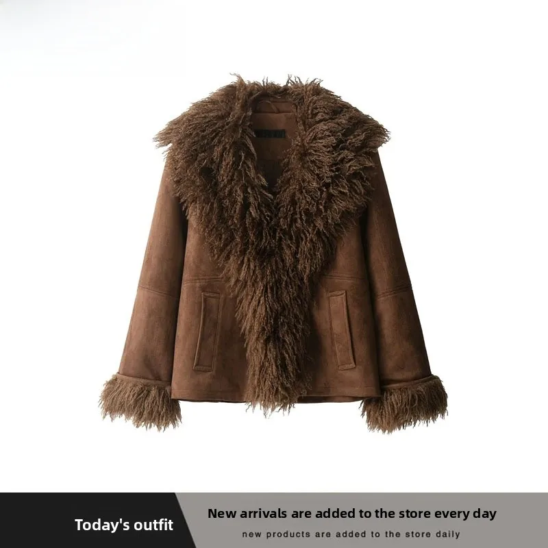 

Faionable Artificial Fur Effect Jaet Coat ZR Sle Streetwear Polyester Fiber 00% New Autumn Winter Women's Outerwear
