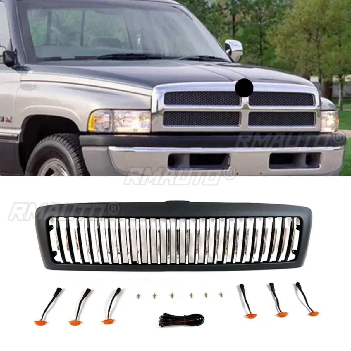 

Car Front Bumper Grill Racing Grills Car Grille for Dodge RAM 1994-2002 Body Kit Car Accessories