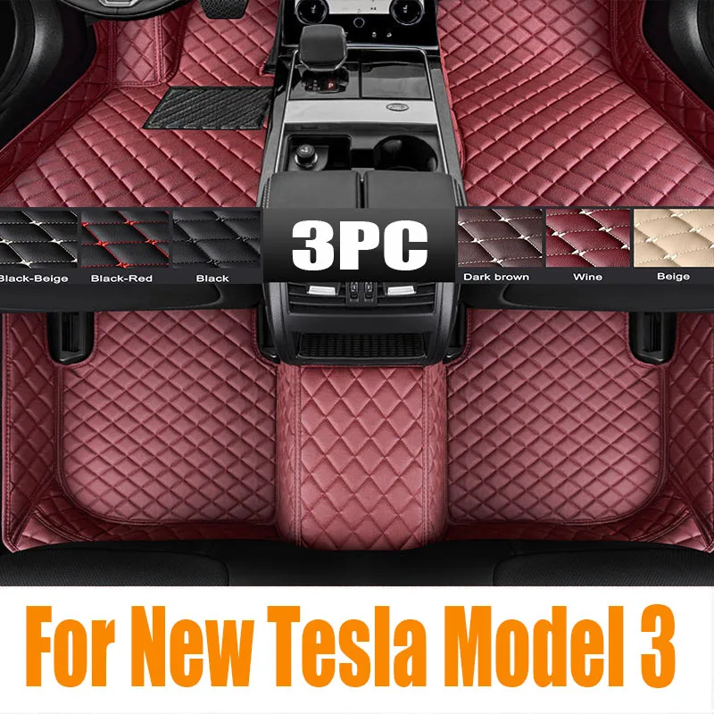 For 2024 New Tesla Model 3 Highland TPE Floor Mats Custom Fit All Weather Frunk Trunk Cargo Mats Floor Lines Inner Protector