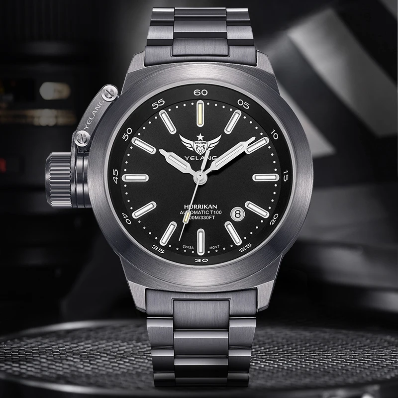 Yelang V1022 ETA 2824 Automatic Mechanical Movement Brand Watch Luminous 10ATM 100M Waterproof Men Watch Military Style Watches