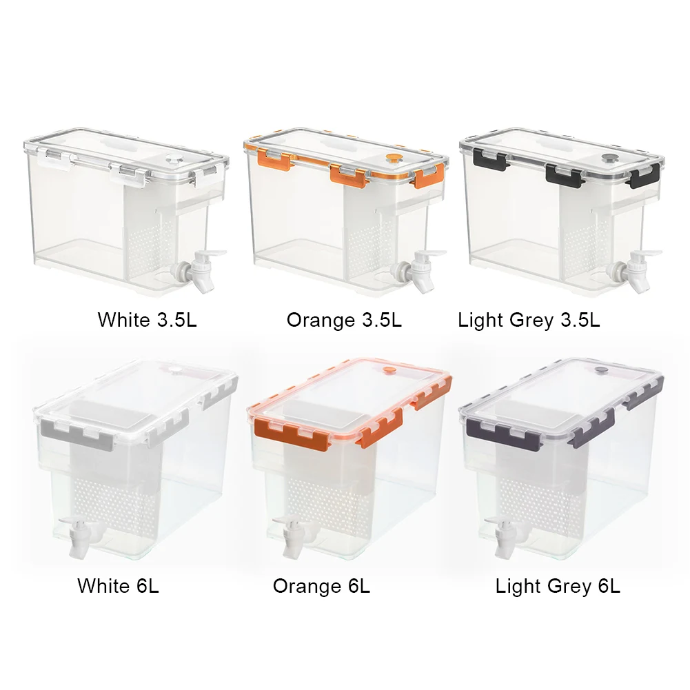 3.5/6L Fridge Drink Dispenser Large Capacity Water Juice Containers Leakproof Lemonade Tea Water Kettle for Outdoor Picnic Party