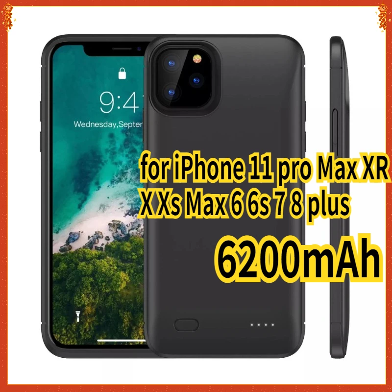 6200mAh Battery Charger Case for iPhone 11 pro Max XR X Xs Max 6 6s 7 8 plus Powerbank Mobile Phone Cover External Battery