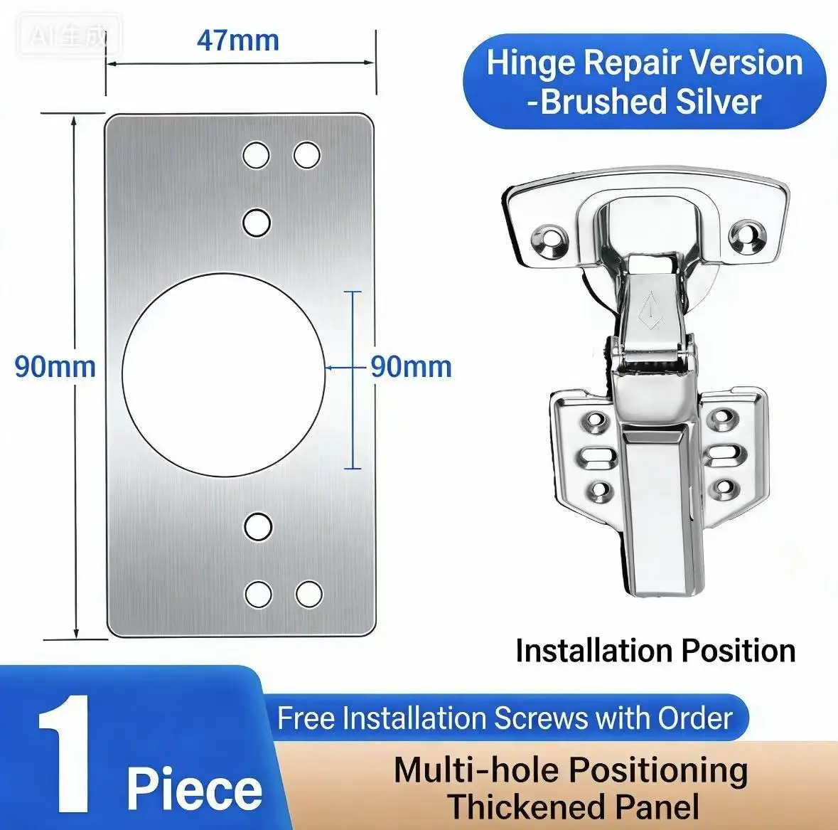 1/2/4/10Pair Hinge Repair Plate Cabinet Furniture Drawer Table Repair Mount Tool Hardware Stainless Steel Hinge Fixing Plate