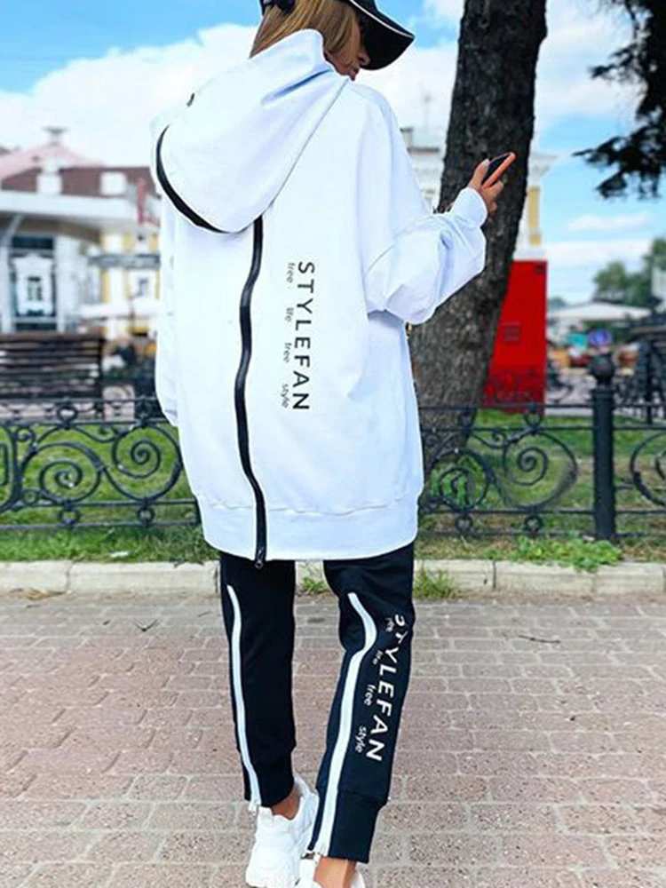 Letter Print 2 Piece Set Women Casual Tracksuit Korean Streetwear Oversize Suit Autumn Sweatshirt Pant Outfits Fashion Sportwear