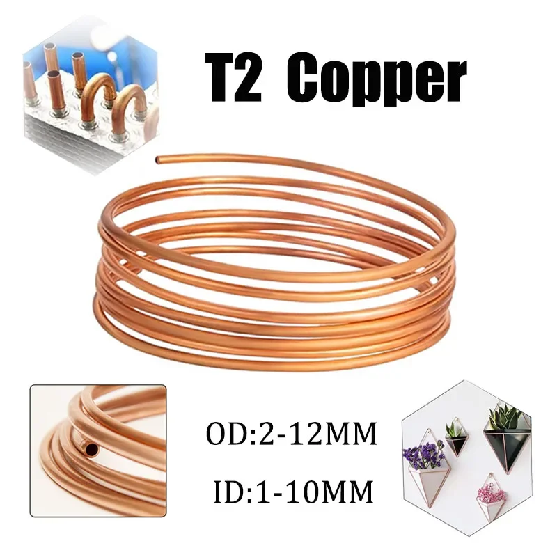 

1M Coil Soft Coppers Tube Soft Coppers Wire Pipe for Electric Wire Pipe DIY Craft OD 2/3/4/5/6/8/10/12mm