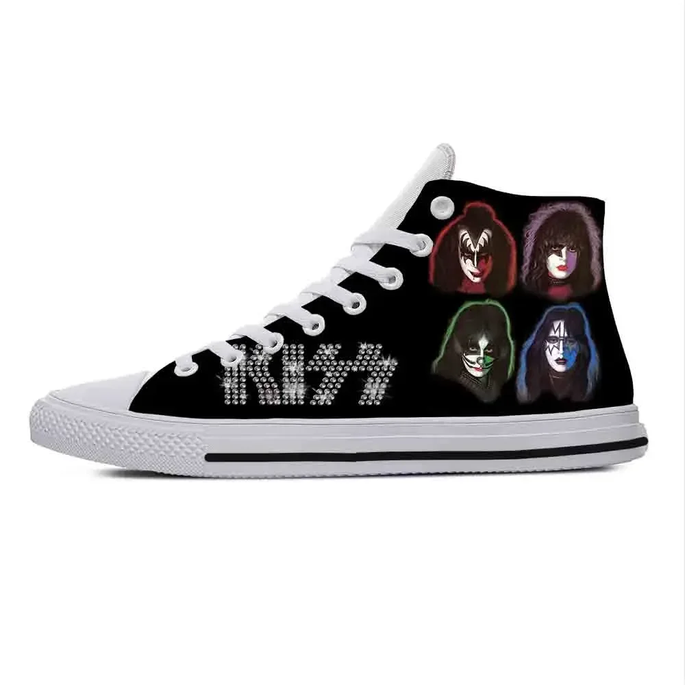 

Heavy Metal Rock Band Music Singer Kiss Fashion Casual Cloth Shoes High Top Lightweight Breathable 3D Print Men Women Sneakers