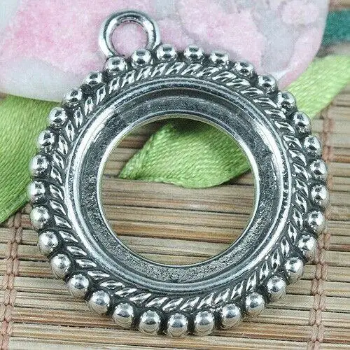 5pcs 35*30mm,INNER SIZE:19.6mm tibetan silver color 35x30mm spacer frame charms EF0191