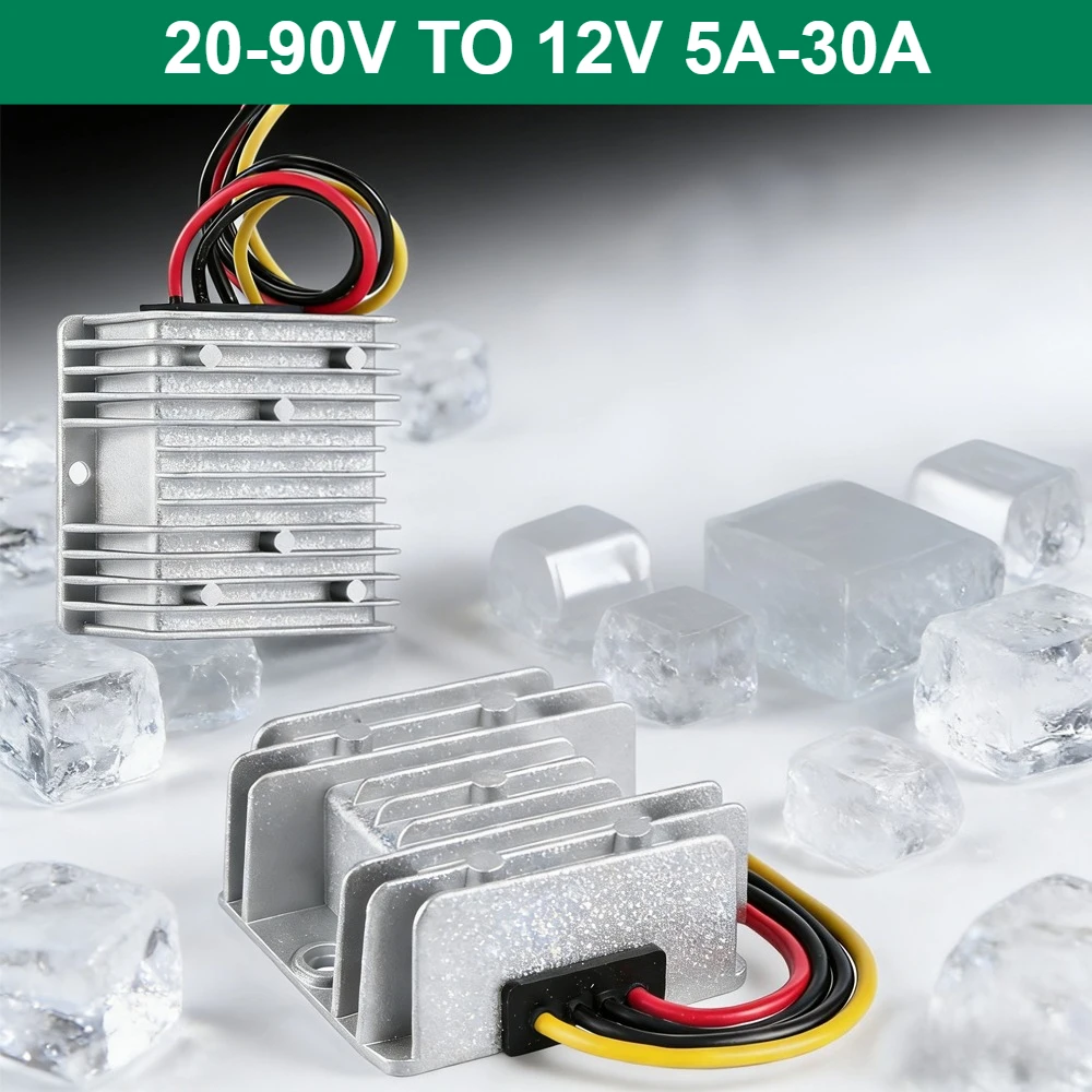 

20-90V 24V 36V 48V 60V 72V to 12V 5A-30A DC-DC Step down Power Converter Voltage Reducer Regulator Supply Buck Module for Cars